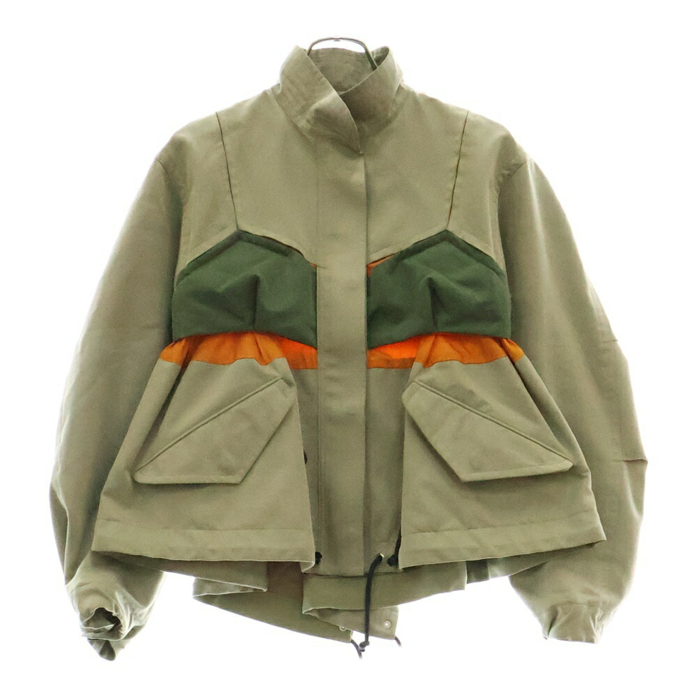 【即決OK値下不可】sacai ジャケット カーキ sacai(サカイ) 切替シャツジャケット 25-07880 カーキ×ブラック