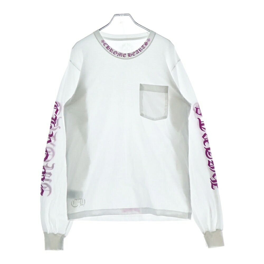 【CHROME HEARTS】 ネックロゴ 長袖カットソー CH L/S /1 L Chrome Hearts - クロムハーツ CH L/S /1 ネックロゴ長袖