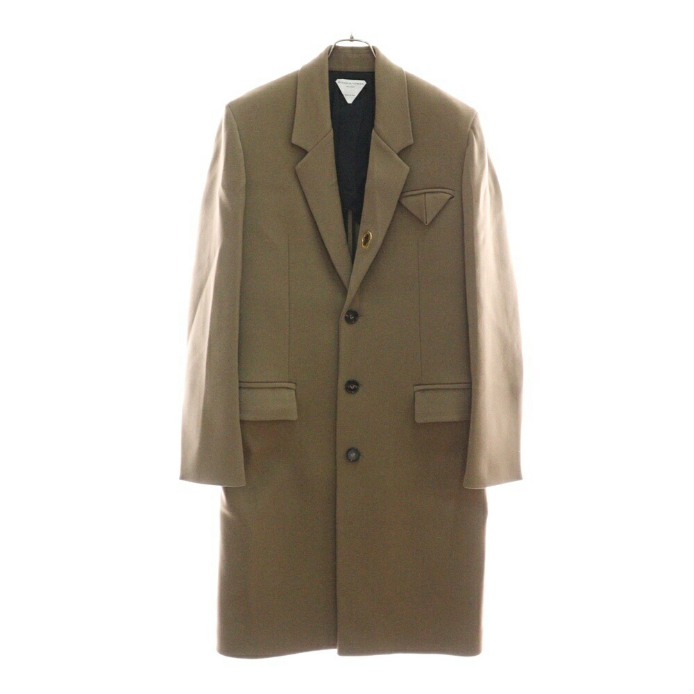 【よ】Bottega Veneta ステンカラーコート ダークグリーン ファッションレター Fashion Letter ヨークステンカラーコート