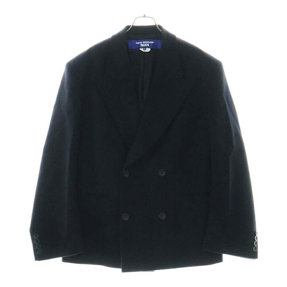 【XL・美品】ジュンヤワタナベ　コムデギャルソン　ウールコート　ロング丈　牛革 日本極東貿易 / JUNYA WATANABE MAN COMME des GARCONS