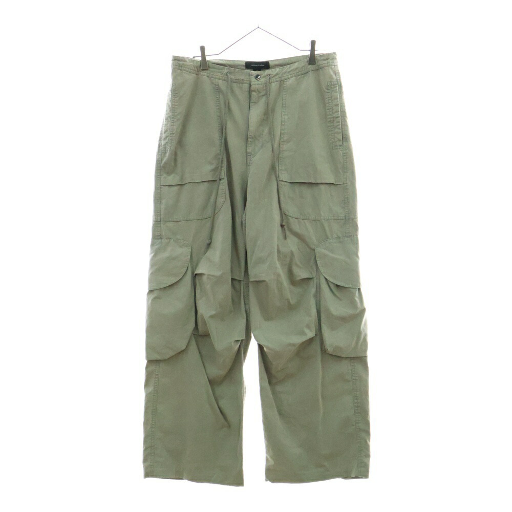 entire studios カーゴパンツ　SIZE L SAGE カーキ entire studios FREIGHT CARGO PANTS / CRINKLE NYLON (SAGE)の