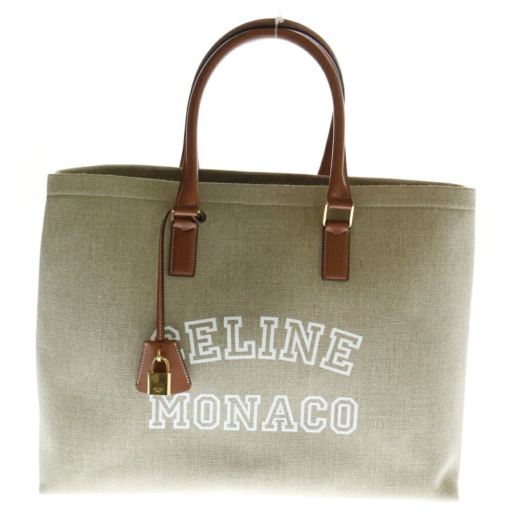 美品【セリーヌ】ロゴキャンバストートバッグ ショルダーバッグ CELINE】セリーヌ ロゴ トートバッグ キャンバス 黒 肩掛け A4