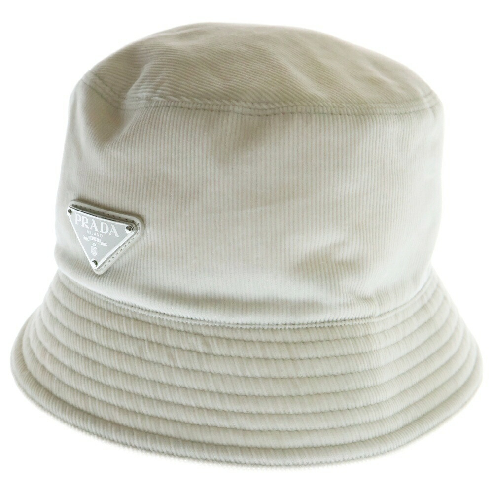 PRADA バケット　ハット　三角ロゴ PRADA プラダ 三角ロゴ バケットハット Sサイズ ナイロン 濃紺
