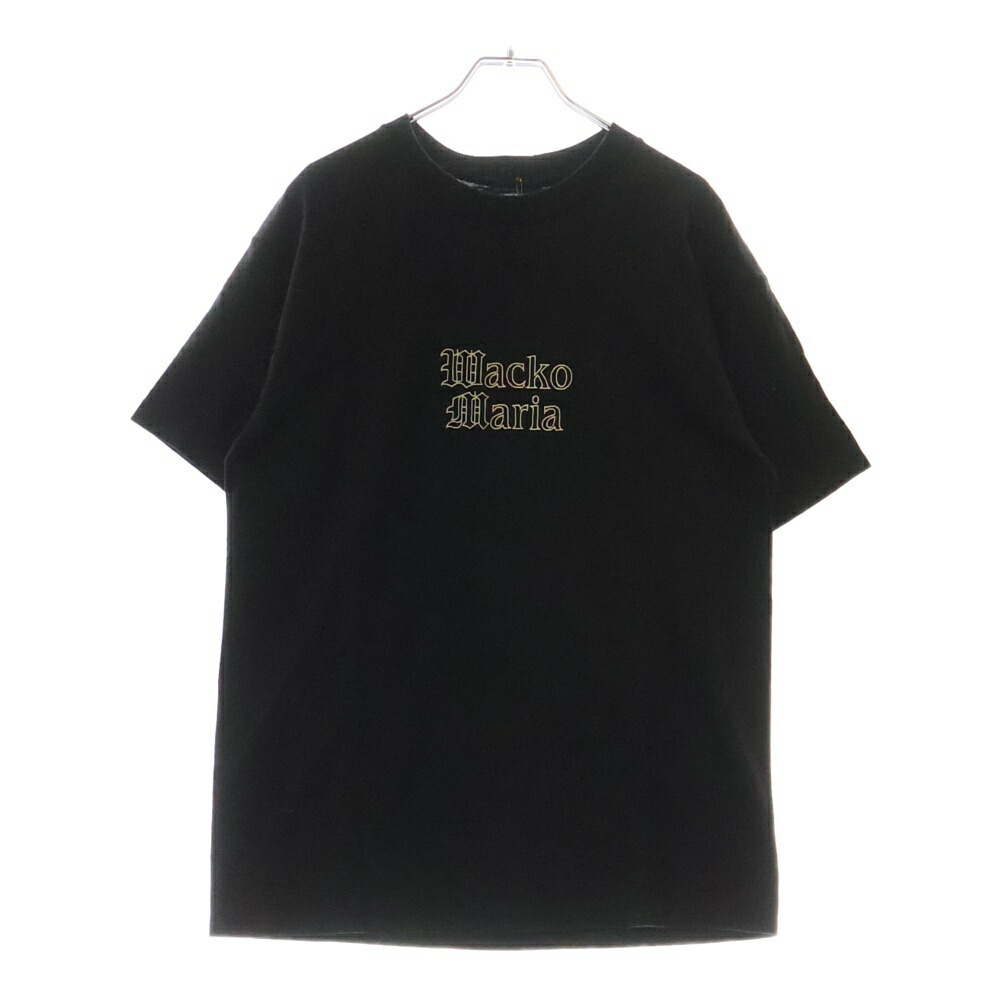 即発【WACKO MARIA】ロゴ刺しゅう コットンTシャツ WACKOMARIA大人気ロゴTシャツS