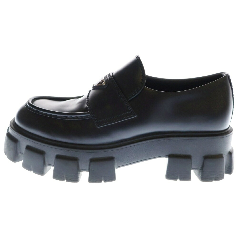 PRADA ローファー　ブラック　27.5くらい プラダ PRADA ローファー オックスフォード トライアングルロゴ