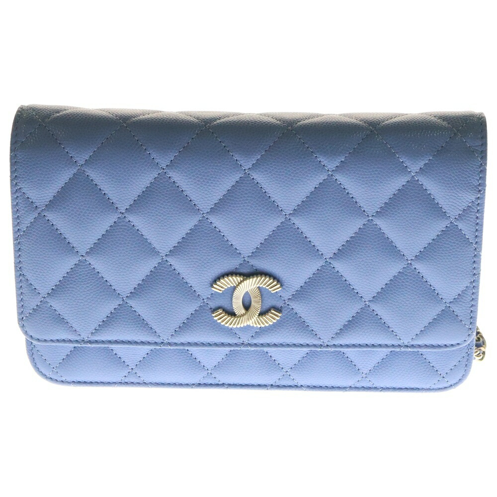 シャネル パールチェーンウォレット ライトブルー シャネル パールチェーンウォレット ライトブルー (CHANEL