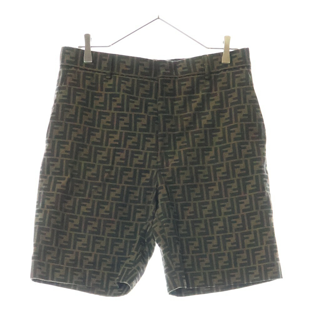 FENDI JEANS フェンディ ロゴ パンツ ショートパンツ FENDI ショートパンツ 38 ブラウン コットン | MixTHINKS