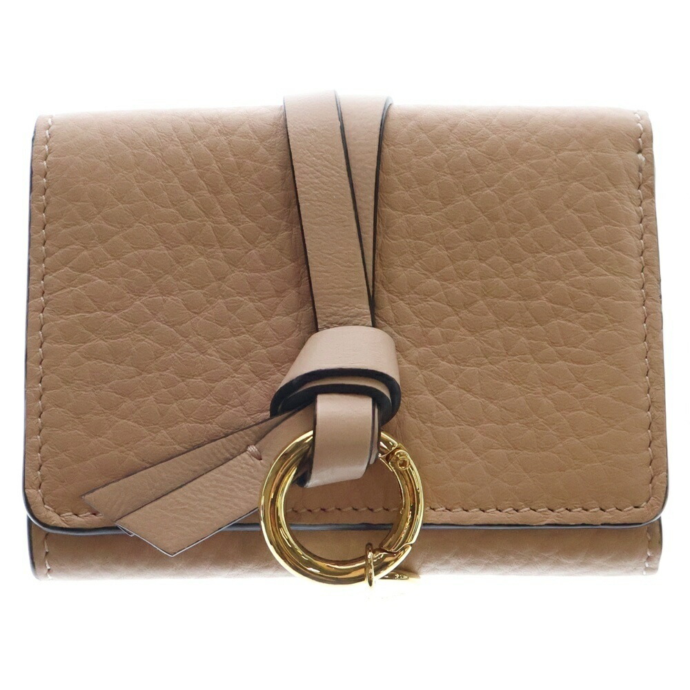 Chloe クロエ 長財布 レザー ターンロック ゴールド金具 Chloe クロエ ロゴプレート ブラウン 長財布 レディース
