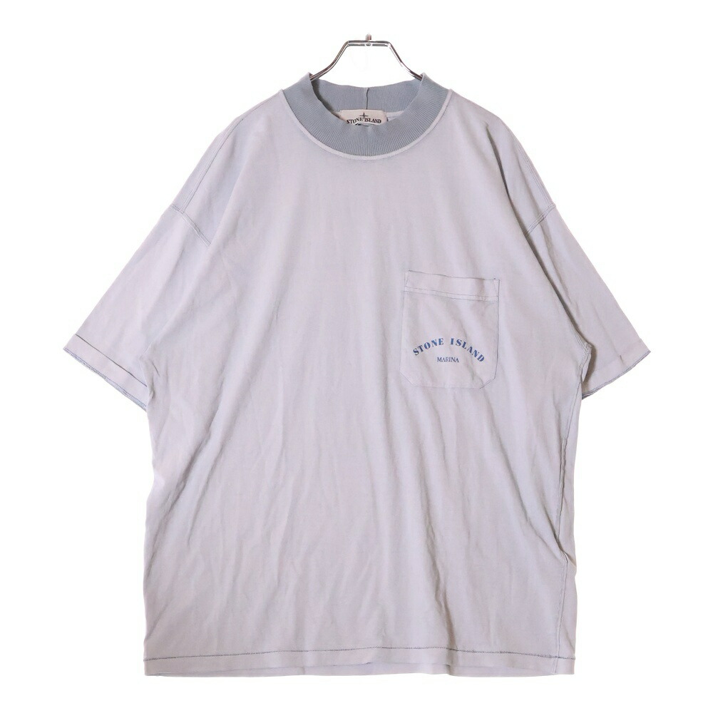 21SS STONE  ビンテージ加工 ロゴワッペン付 クルーネック 楽天市場】STONE ISLAND(ストーンアイランド) サイズ:L 襟切替