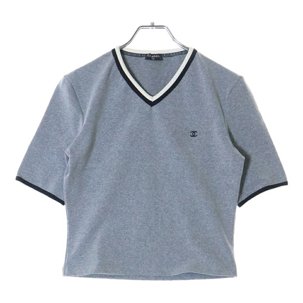 CHANEL - CHANEL シャネル No.5 ロゴ ビーズ スパンコール コットンTシャツ レディース ブラック P74144K10654 CHANEL シャネル No.5 ロゴ ビーズ スパンコール コットンT