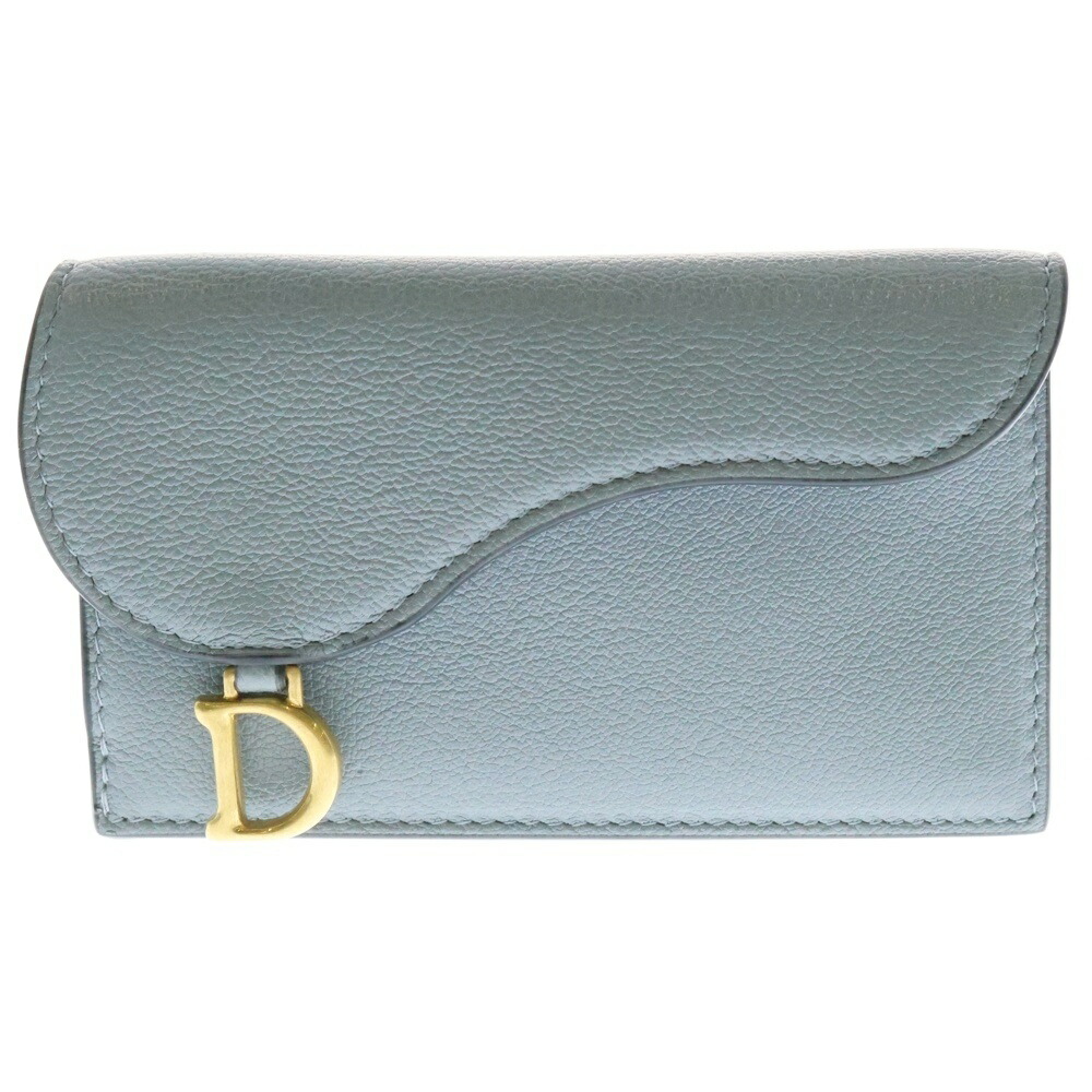 クリスチャンディオール サドルポーチ ミニポーチ コインケース レザー ブラック Christian Dior 【美品】Christian クリスチャンディオール