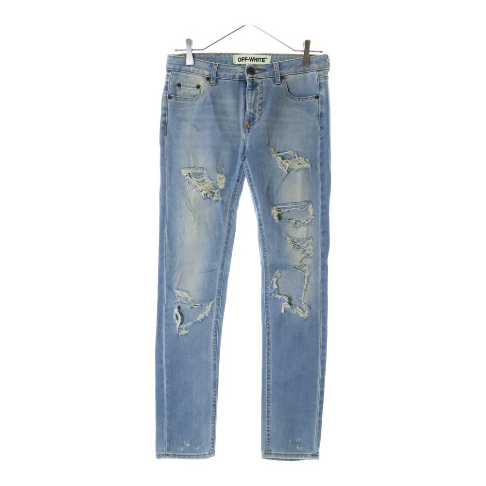 OFF-WHITE ボタンディテールストレートレッグジーンズ Big John ジーンズ ビッグジョン レディース BIG JOHN