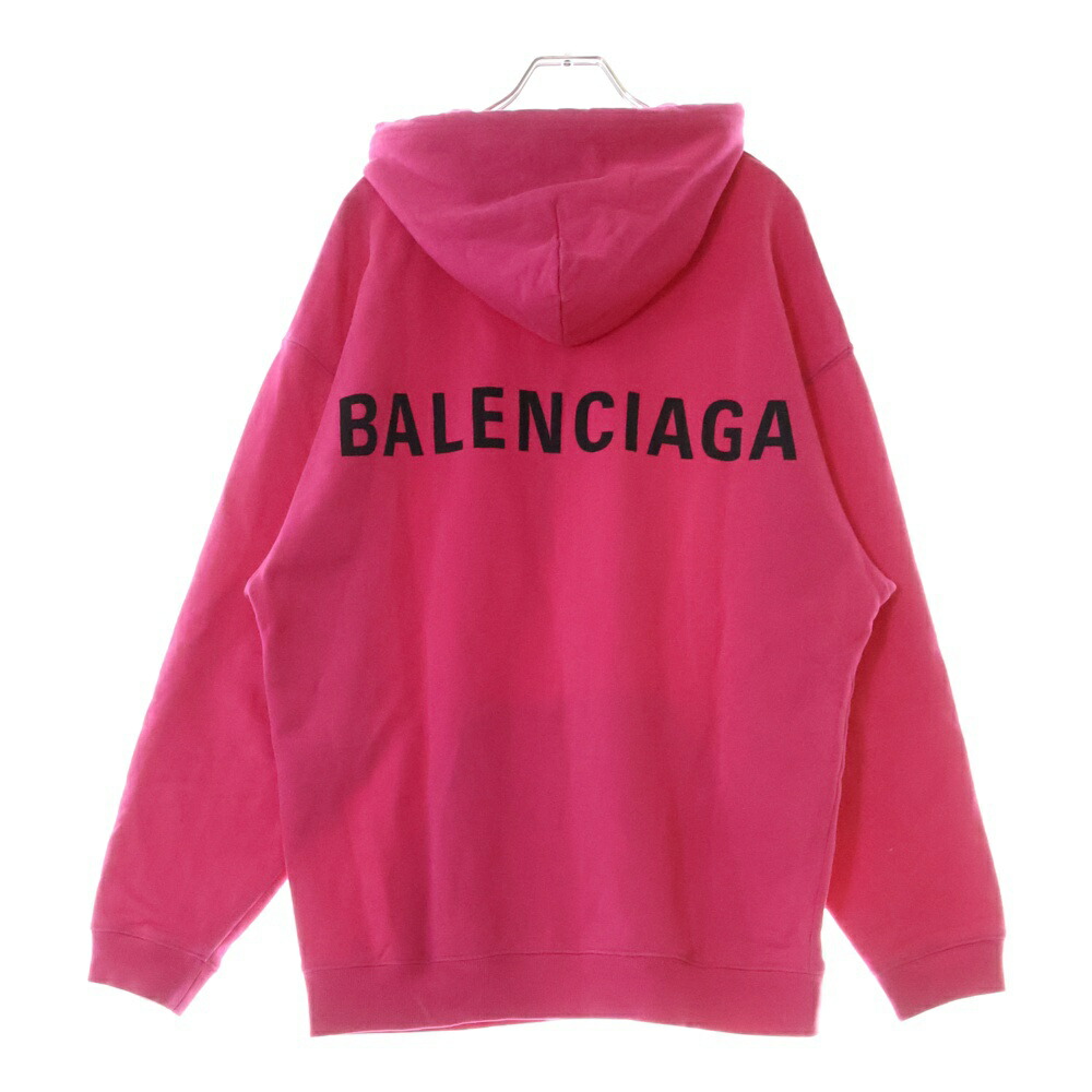ピンクパーカー バレンシアガ 関税・送料込 Balenciaga EMBROIDERED ZIP-UP パーカー