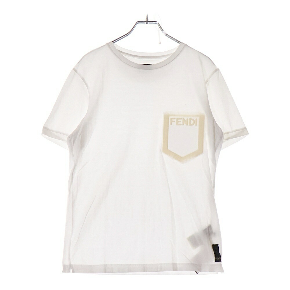 Fendi ロゴ Tシャツ 38サイズ　ズッカ柄 FENDI - FENDI フェンディ ズッカ ロゴラベル Tシャツ 半袖