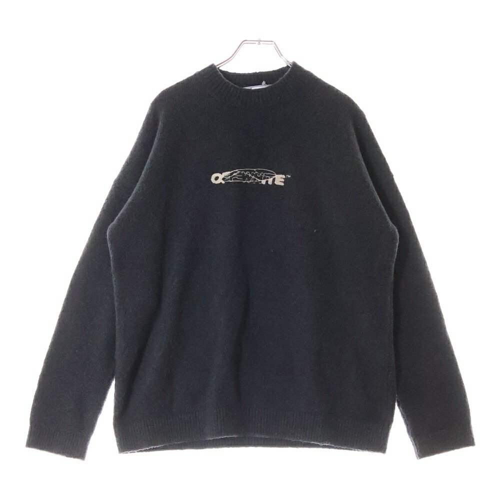 新品！off-white オフホワイト ロゴニットセーター M 黒 オファー 楽天