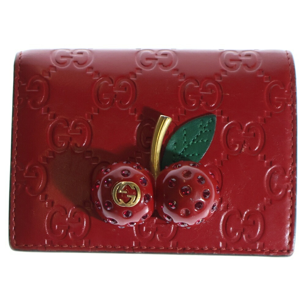 楽天市場】【未使用品】GUCCI グッチ グッチシマ チェリー 2つ折