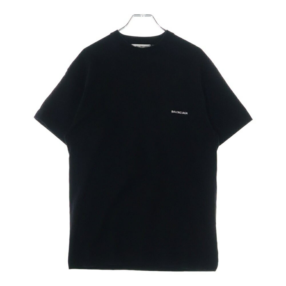 【美品】BALENCIAGA バレンシアガ ワンポイントロゴ ロンT ブラック バレンシアガ BALENCIAGA XXXL ロングスリーブ Tシャツ ブラック
