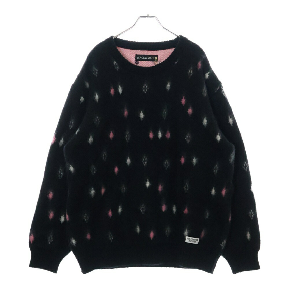 【美品】ワコマリア　ダイヤ柄モヘヤカーディガン 183350445.jpg?cmsp_timestamp=