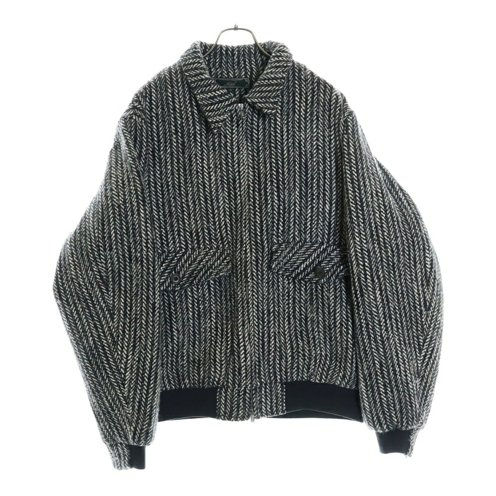 kith キス　ストライプジップアップジャケット ブラック KITH(キス) NELSON QUARTER ZIPハーフジップスウェット 2024AW