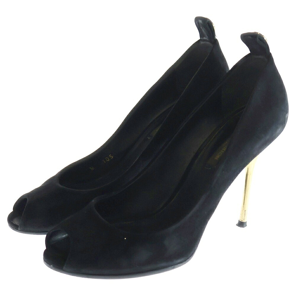 LOUIS VUITTON(ルイヴィトン) サイズ:37 ベロア ヒールパンプス レディース ブラック MO1105【中古】【程度C】【カラーブラック】【オンライン限定商品】｜ブランド買取・販売　BRING