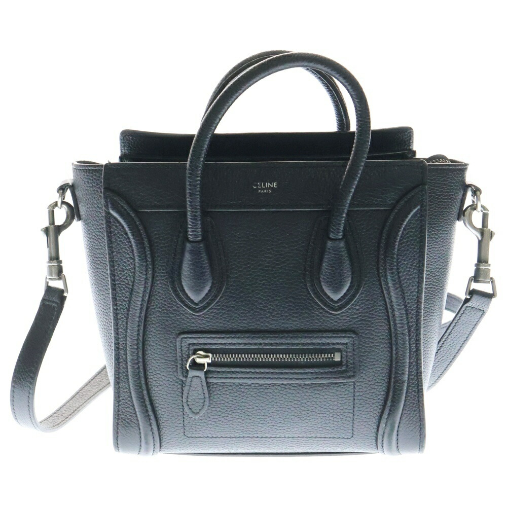 美品 セリーヌ ラゲージ ナノショッパー レザー 2way ショルダーバッグ CELINE 送料無料 セリーヌ ラゲージ ナノショッパー ショルダー