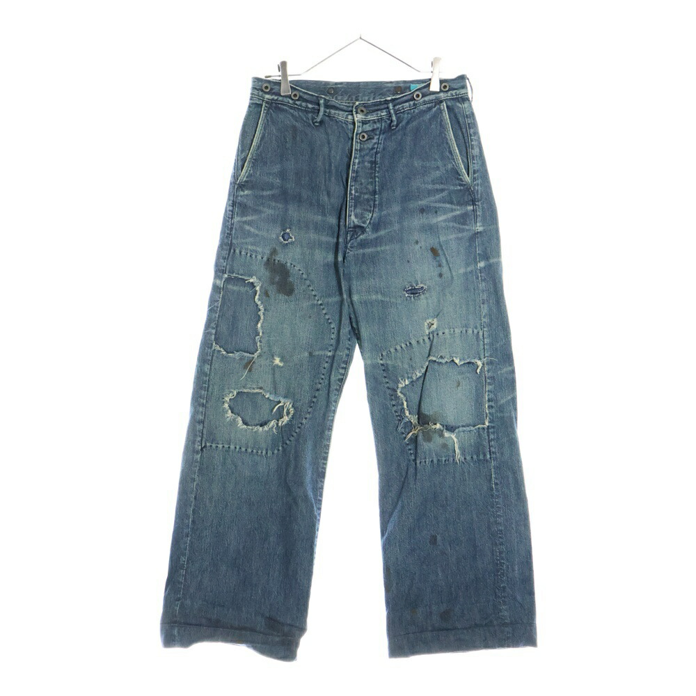 【美品】キャピタル デニム アミッシュパンツ ワイドパンツ インディゴ 日本製 楽天市場】KAPITAL(キャピタル) サイズ:1 Mining Damaged High