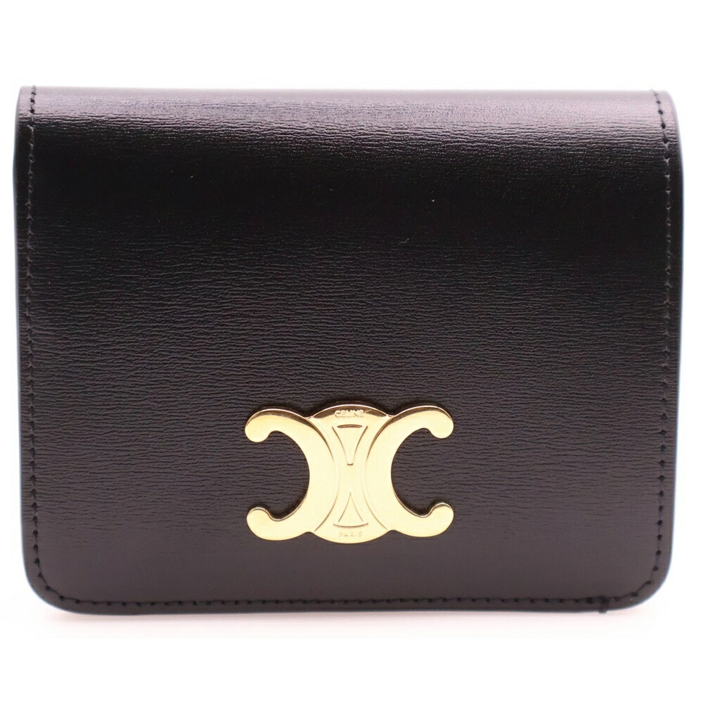 CELINE トリオンフ スムースカーフスキン ブラック 三つ折り財布　セリーヌ 楽天市場】CELINE セリーヌ コンパクトウォレット トリオンフ 三