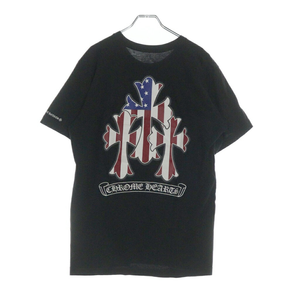 Chrome Hearts - CHROME HEARTS クロムハーツ 半袖Ｔシャツ サイズL マルチ セメタリークロス プリント ブラック コットン 美品 中古 62044 CHROME HEARTS クロムハーツ（原本無） マルチカラー セメタリー