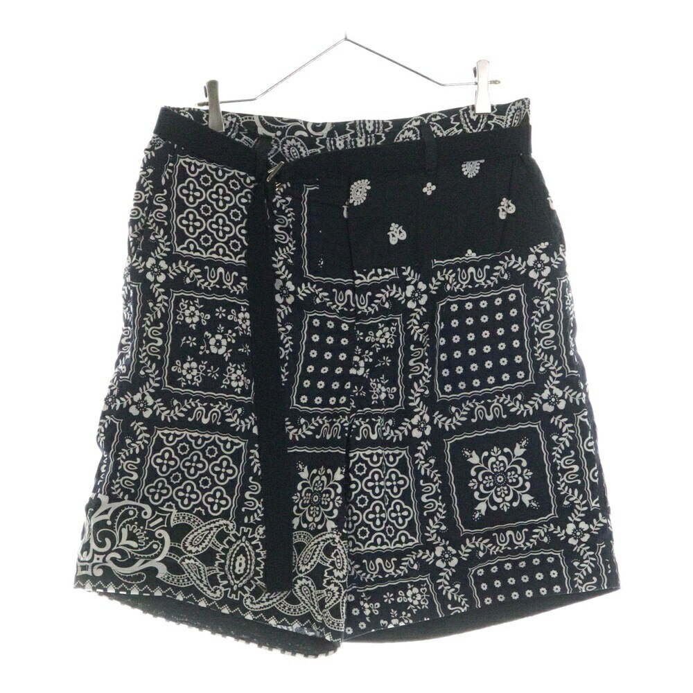 19SS sacai サカイ　ベルテッドショーツ　ハーフパンツ　ブラック　2 M sacai(サカイ) ハーフパンツ24-03277M 24-03277M ブラック