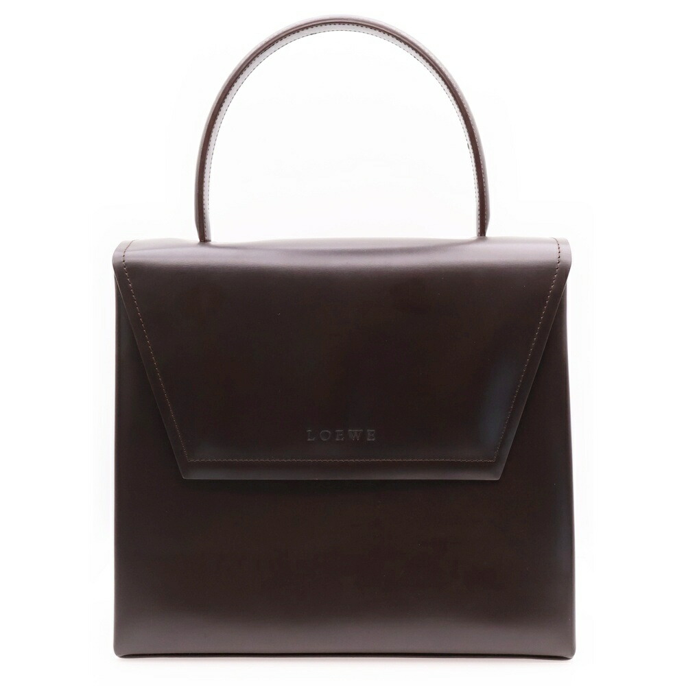 LOEWE ロエベ アナグラム レザー エンボス バッグ ハンドバッグ LOEWE 極 美品 ロエベ ヴィンテージ アナグラム ロゴ エンボス
