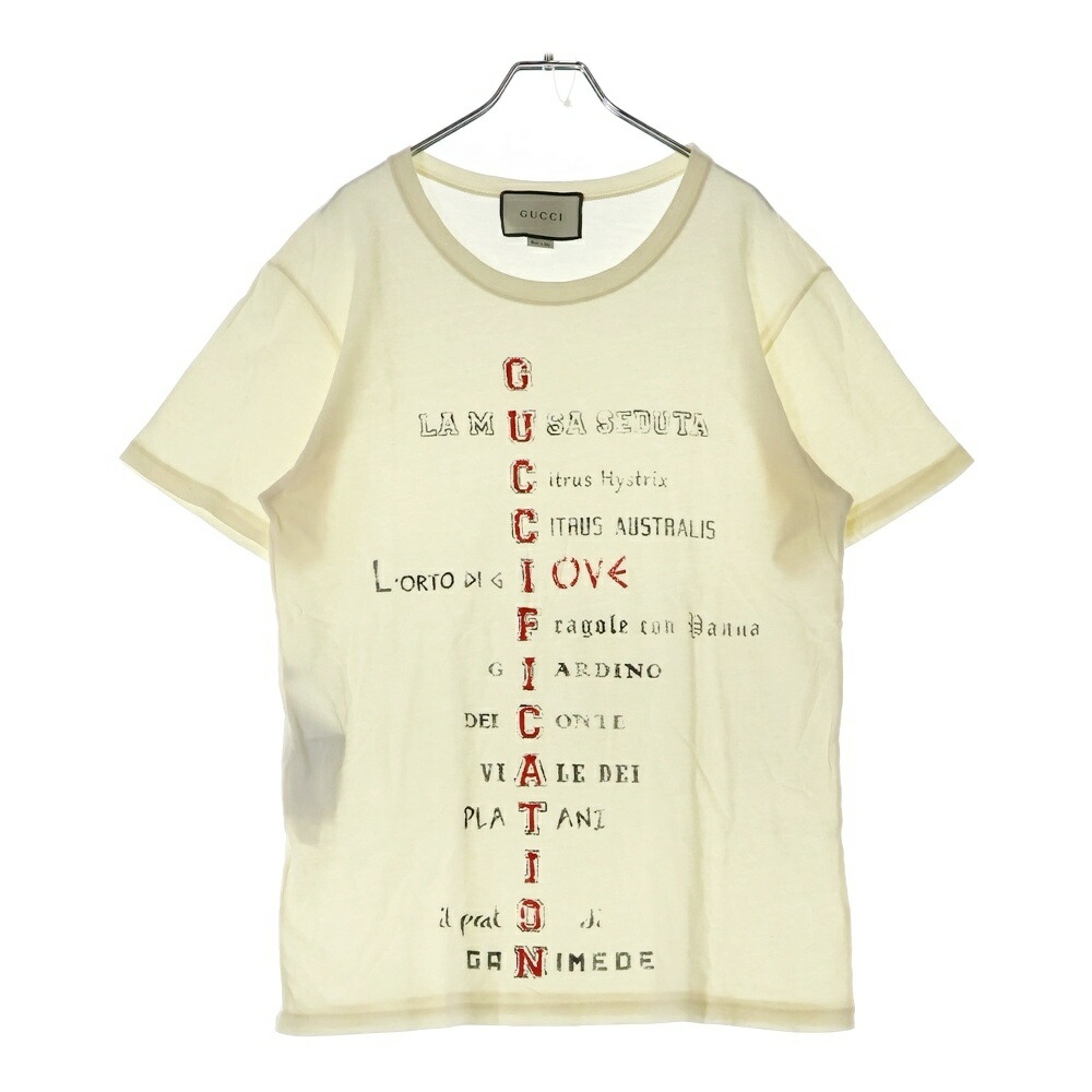 GUCCI　カットワークレース　カットソー　グッチ　半袖　Sサイズ　【A69】 GUCCI - GUCCI グッチ 19AW TAPED LOGO VACATION SHIRT 619025