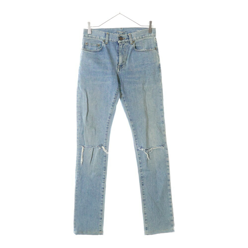 SAINT LAURENT ダメージ加工デニムパンツ サンローラン SAINT LAURENT クラッシュ加工スキニーデニム