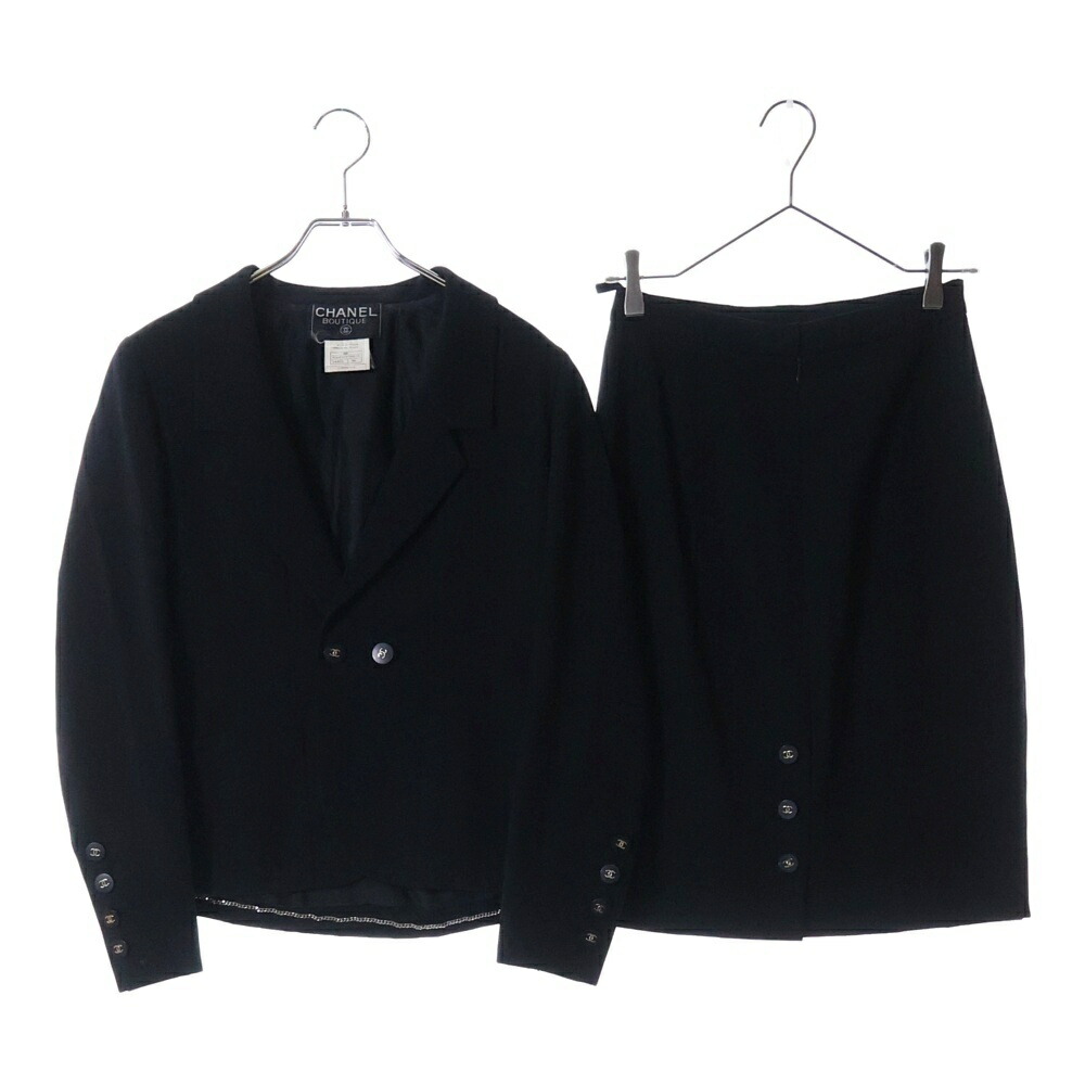 CHANEL シャネル テーラードジャケット ビッグボタン ブラック サイズ40 rinkan_50211-250215-0009