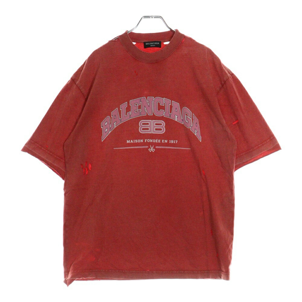 ★BALENCIAGA★CAPS デストロイド ロゴ フード Tシャツ ☆BALENCIAGA☆CAPS デストロイド ロゴ フード Tシャツ