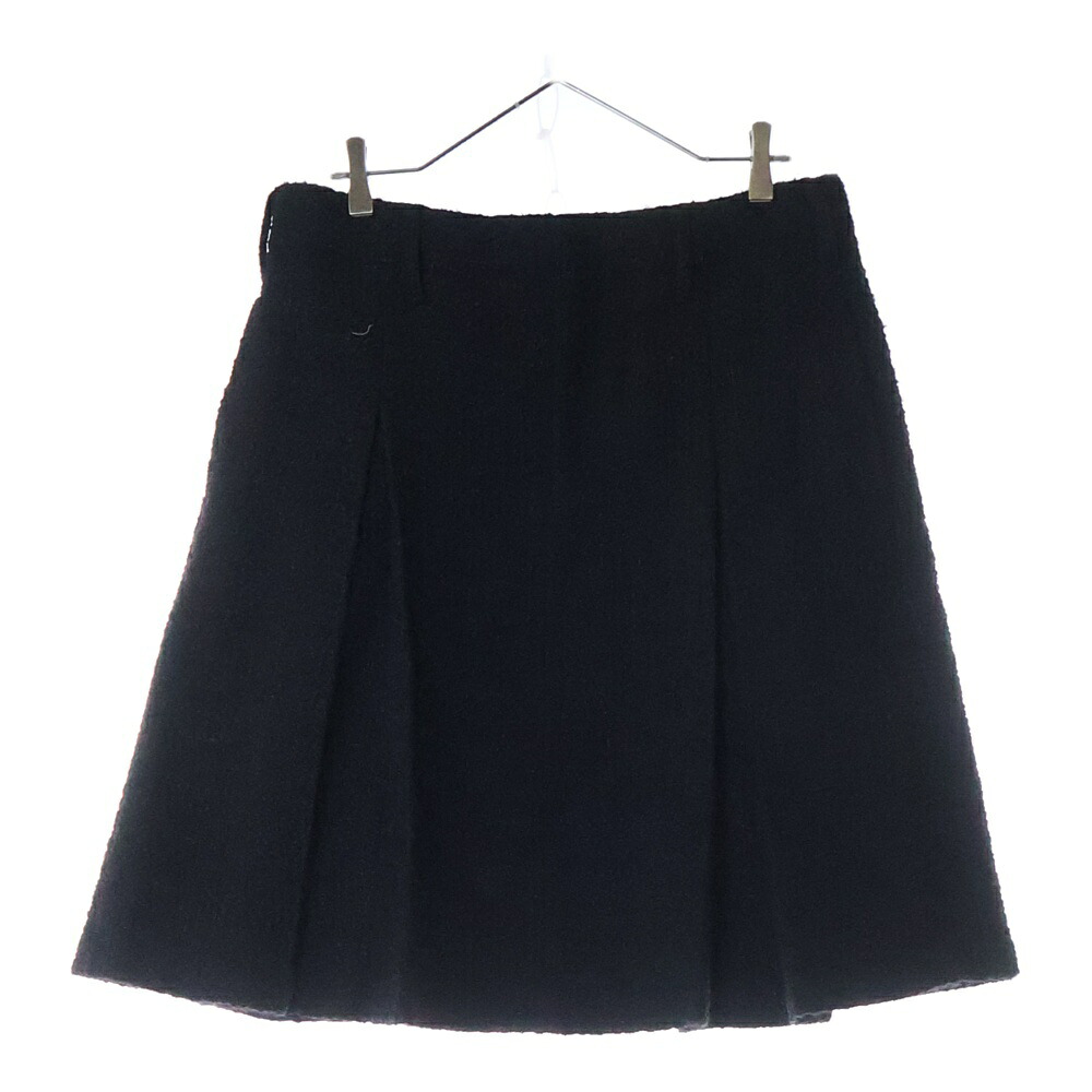 AMBUSH(アンブッシュ) 大いさ:48 PLEATED TWEED midi SKIRT 筋目 ツイードミッドスカート 黒いこと レディース【中古】【度合いB】【色合い黒いこと】【取りまわしバス発着場BRING福岡天神店】 レディースファッション-ボトムス-スカート