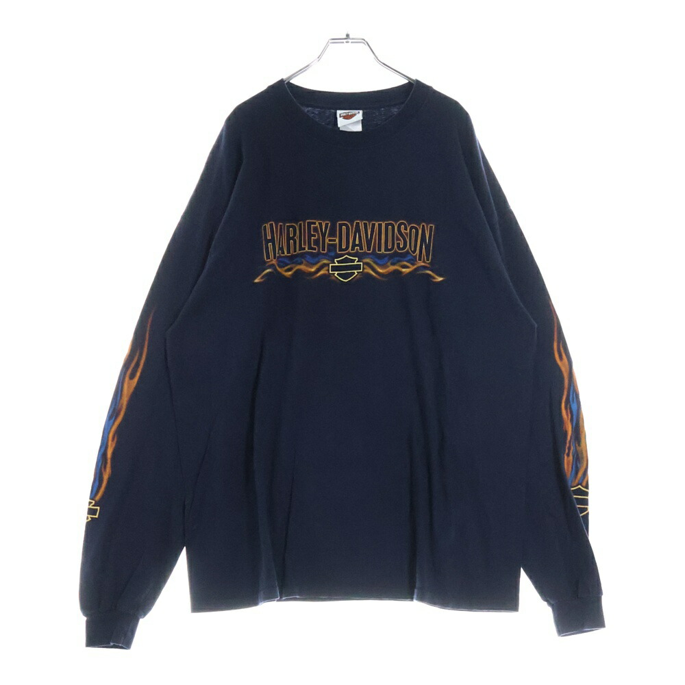 ハーレーダビッドソン 両面ビッグロゴ 袖プリント ロングスリーブTシャツ 2XL 古着 ハーレーダビッドソン HARLEY DAVIDSON 長袖Tシャツ 両面