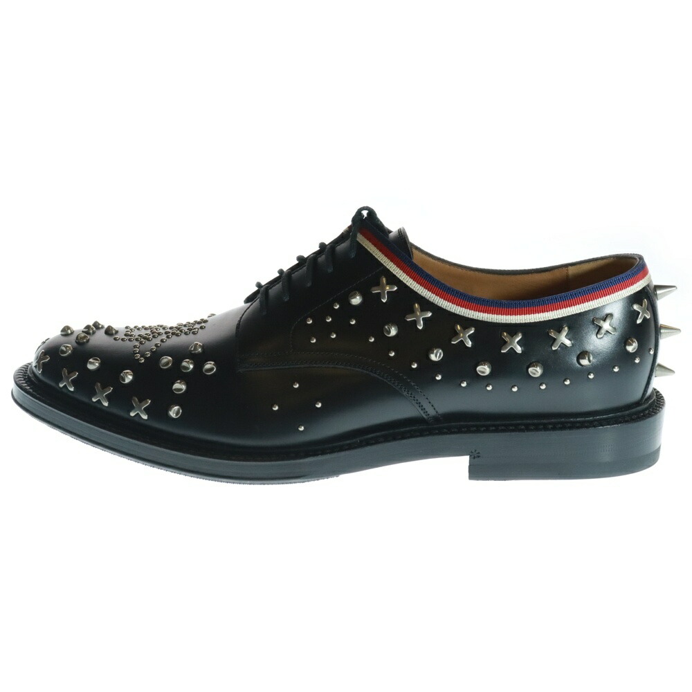 GUCCI 黒 レザー シューズ　靴べら付き 即決 GUCCI グッチ 25cmE 40 114416 メンズ レザーシューズ
