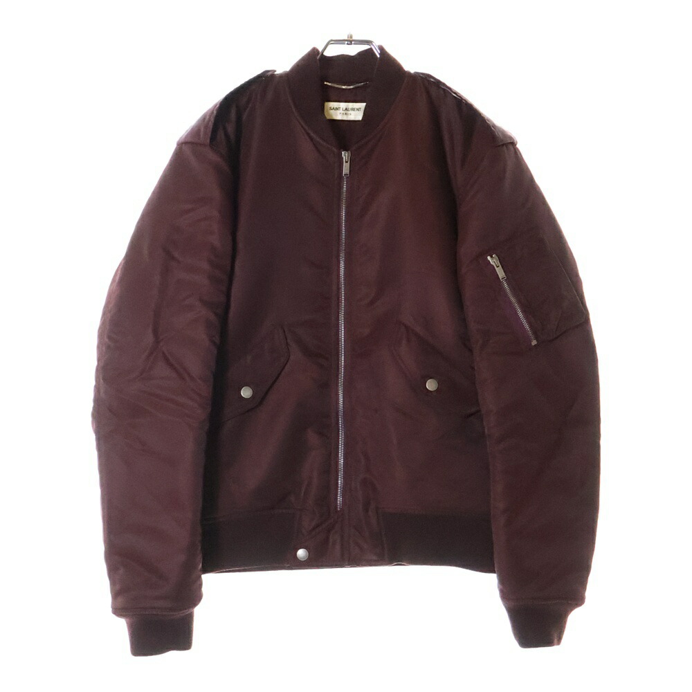 サンローランパリ 16AW フェイクファー 裏地キルティング コート 44 9023k260124-1.jpg