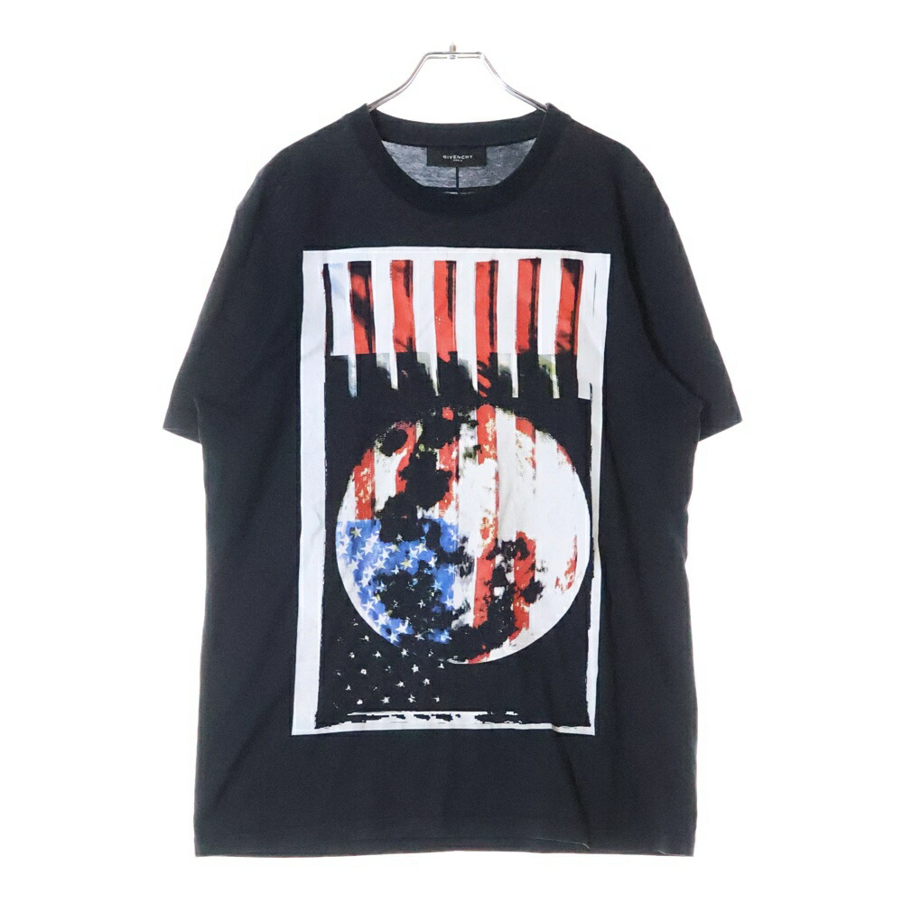 GIVENCHY(ジバンシィ) 大きさ:L American Frag T-Shirt 半袖プルオーバー 黒いこと 12W 7407 651【中古】【座標軸A】【色合い黒いこと】【取りまわしバス発着場BRING廟堂店】