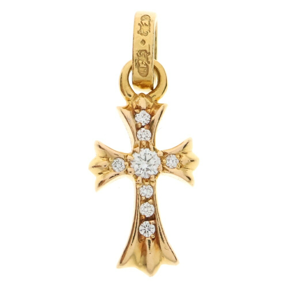22k クロス　ノーブランド クロムハーツタイニーCHクロスチャーム22Kwithパヴェダイヤモンド