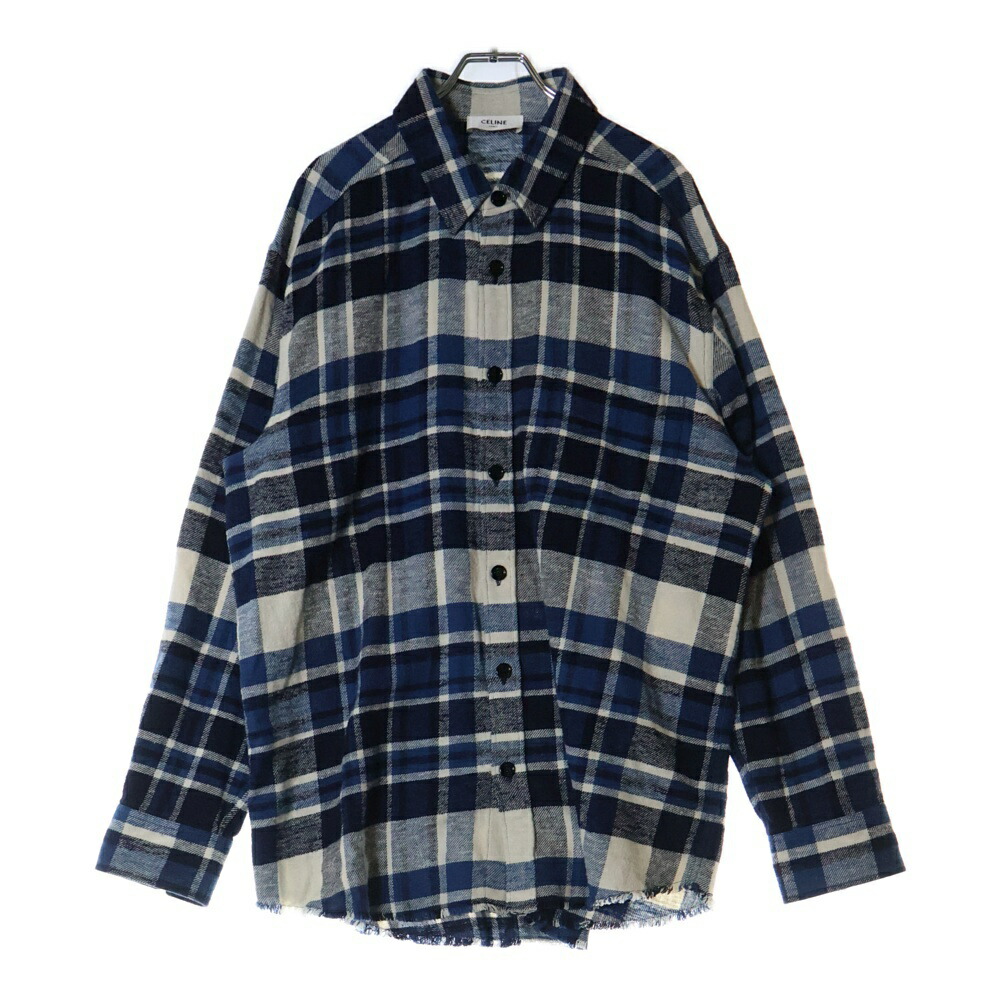 CELINE - セリーヌ チェックトップス 楽天市場】CELINE(セリーヌ) サイズ:36 22AW Oversized Shirt in