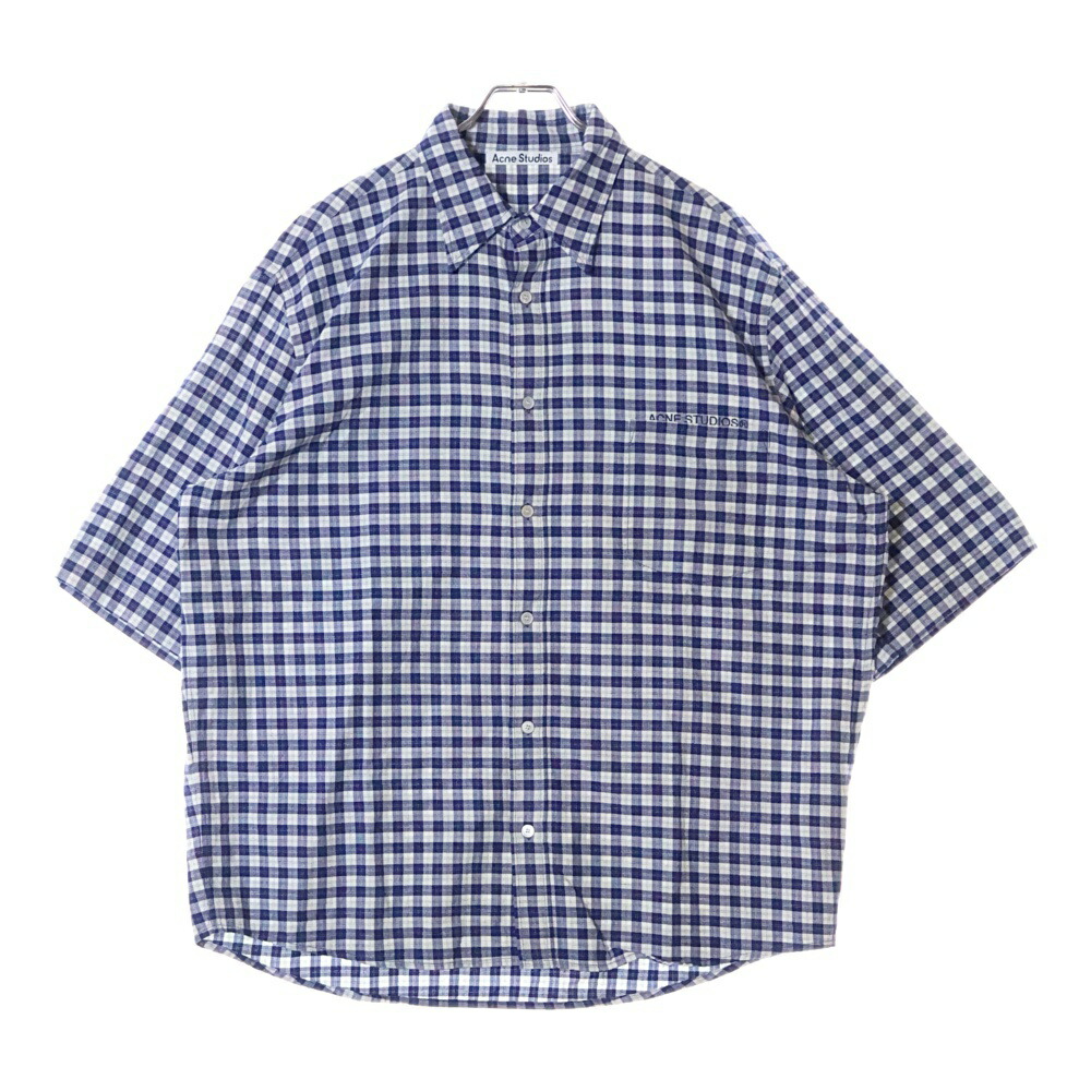 ACNE STUDIOS　アクネ ストゥディオズ　半袖シャツ　ACNE　アクネ 美品 Acne Studios アクネストゥディオズ ストライプボタン