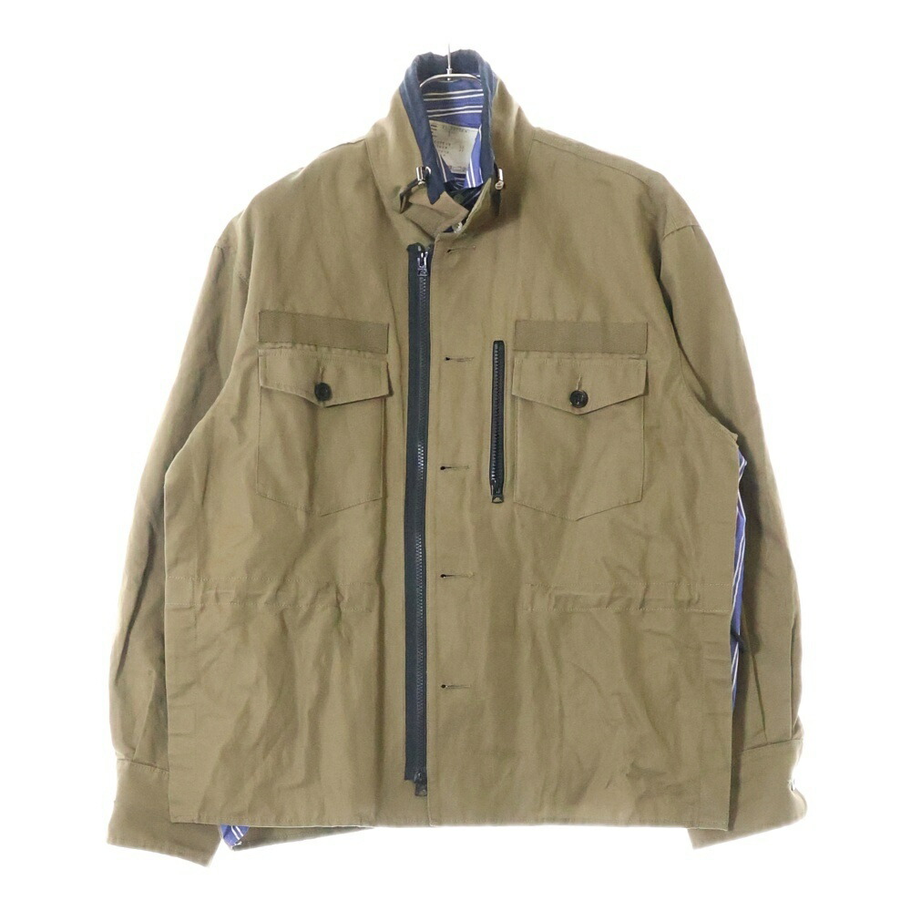 新品sacaiミリタリーシャツジャケット Sacai シャツジャケット | ブラック | FARFETCH JP