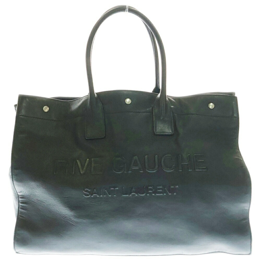 ✨極美品✨サンローラン　リヴゴーシュ　ノースサウストート　オールレザー　ブラック 新品】サンローラン SAINT LAURENT メンズ トートバッグ RIVE