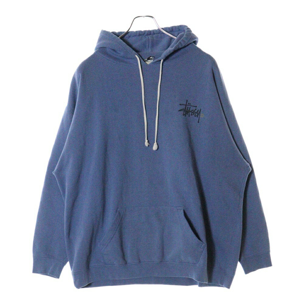 STUSSY ステューシー バックロゴ 水色 ブルー パーカー М STUSSY ステューシー バックロゴ 水色 ブルー パーカー М 楽天