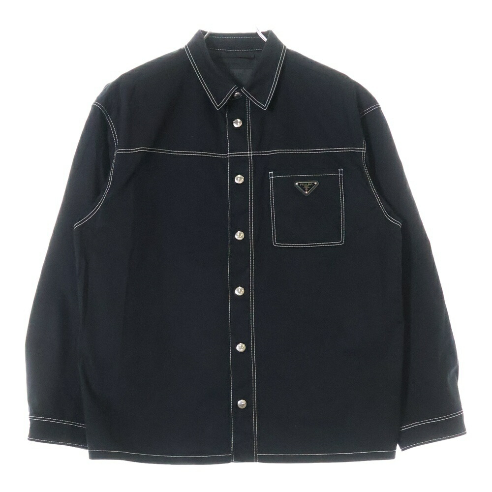 人気 PRADA 3角ロゴ プレート ナイロン 半袖シャツ 開襟 オープンカラー 楽天市場】PRADA(プラダ) サイズ:L RE NYLON 三角ロゴプレート