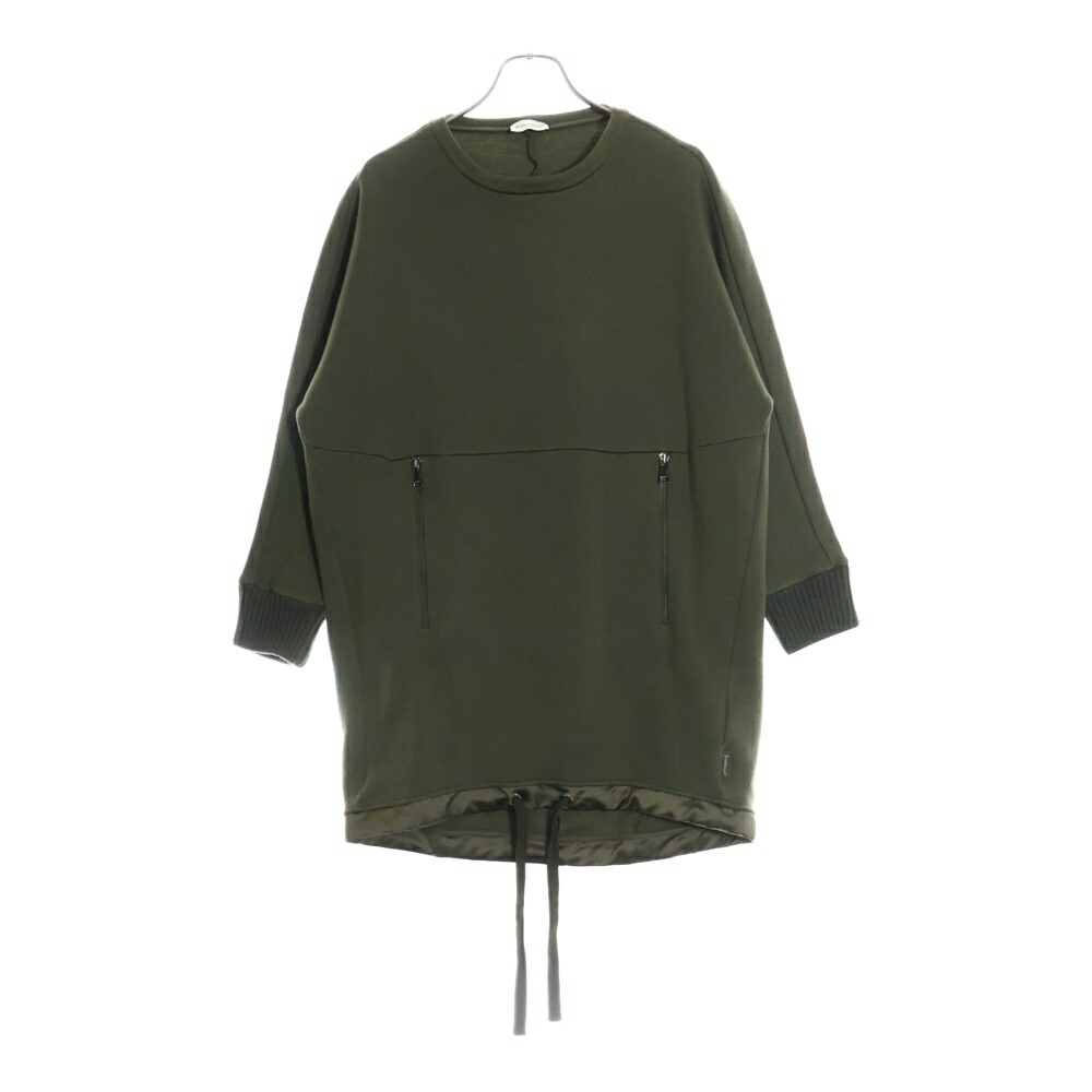 MONCLER(モンクレール) サイズ:XS 17AW ABITO ナイロン混 ウール クルーネック ロング プルオーバースウェットトレーナー ワンピース カーキ レディース C20938559200 829AS【中古】【程度B】【カラーグリーン】【取扱店舗BRING WASTE_NOT】｜ブランド買取・販売　BRING