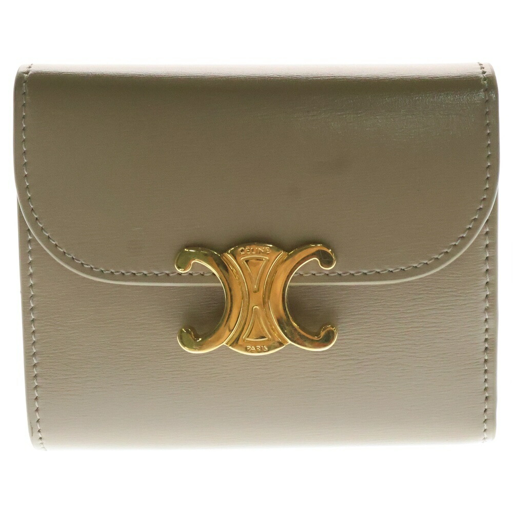 セリーヌ　トリフォールドウォレット　三つ折り財布　ベージュ　celine CELINE セリーヌ トリフォールド スモール 三つ折り財布