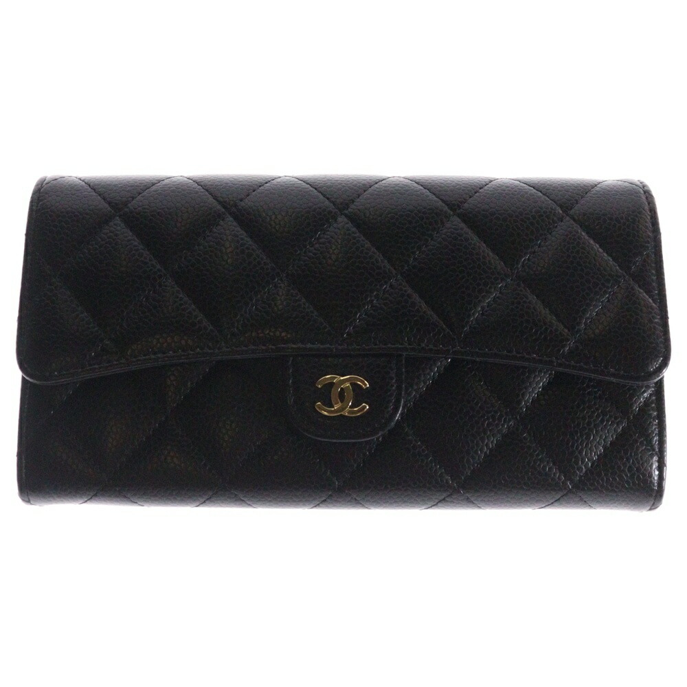 美品 CHANEL ビコローレ 長財布 がま口 二つ折り 黒 レザー ロゴ imgrc0075224005.jpg