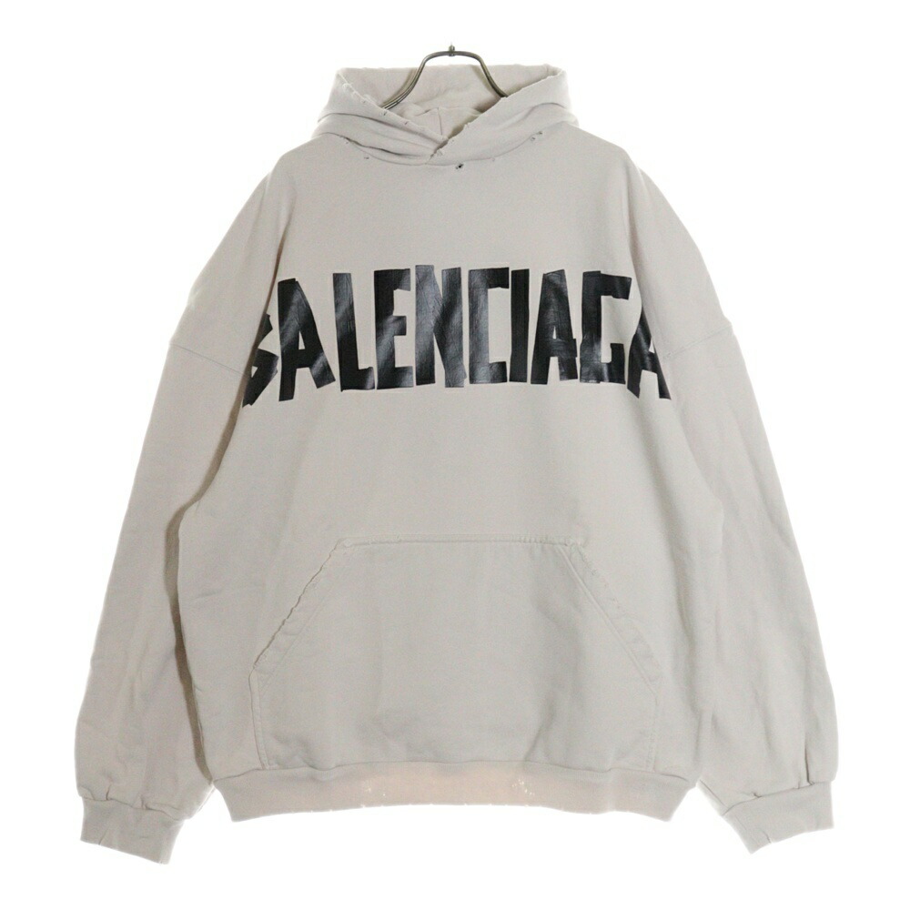 正規品 美品 BALENCIAGA スライムロゴ パーカー バレンシアガ 白 正規品 美品 BALENCIAGA スライムロゴ パーカー バレンシアガ 白